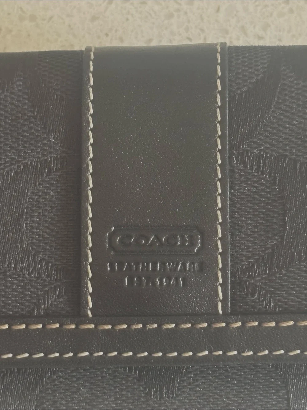 Coach Black Signature Jacquard Trifold Wallet